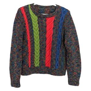 VINTAGE rainbow knit sweater Medium @G